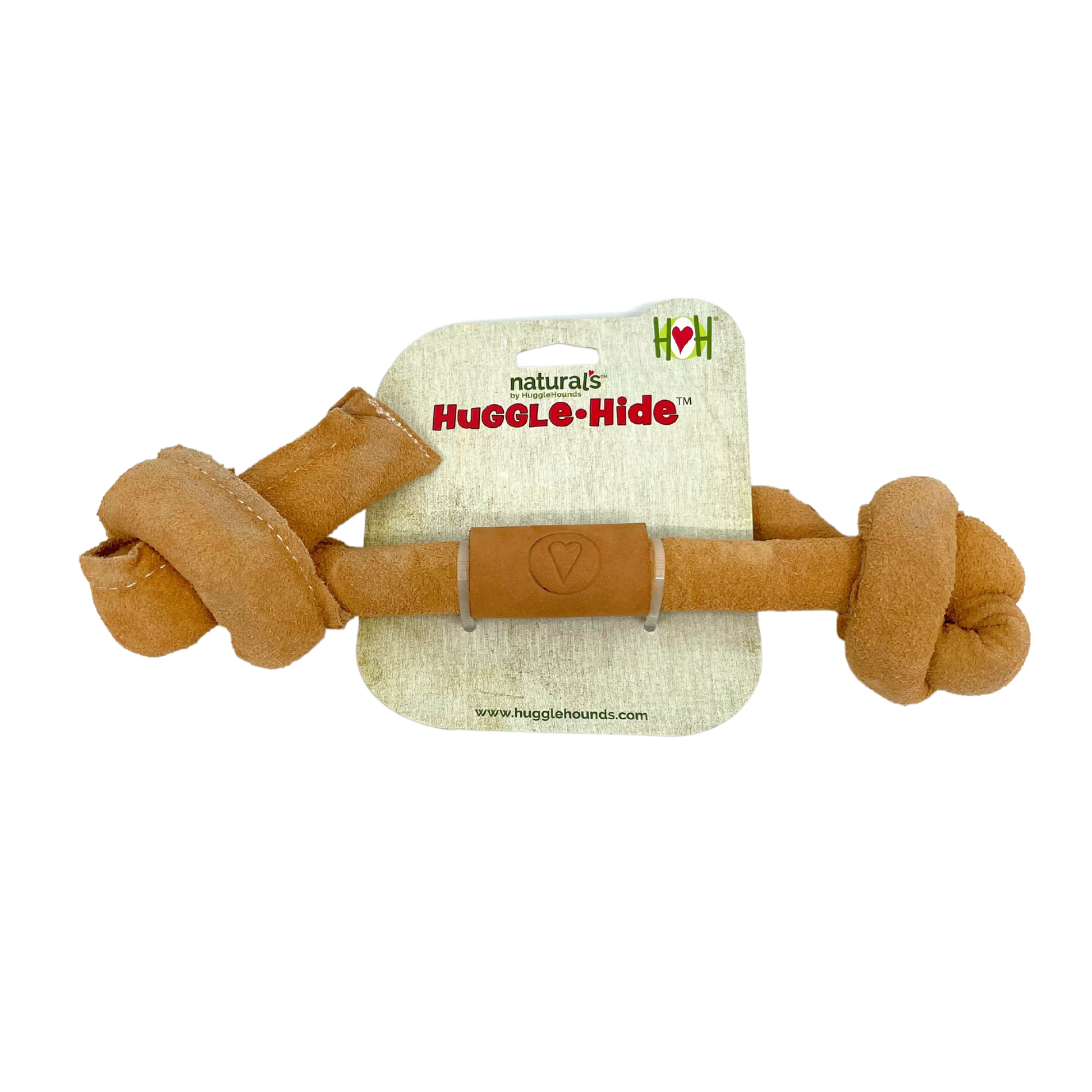 Dog Treats Huggle-Hide Natural Leather Bone Toy Pack Essenti - close up product image for dog treats