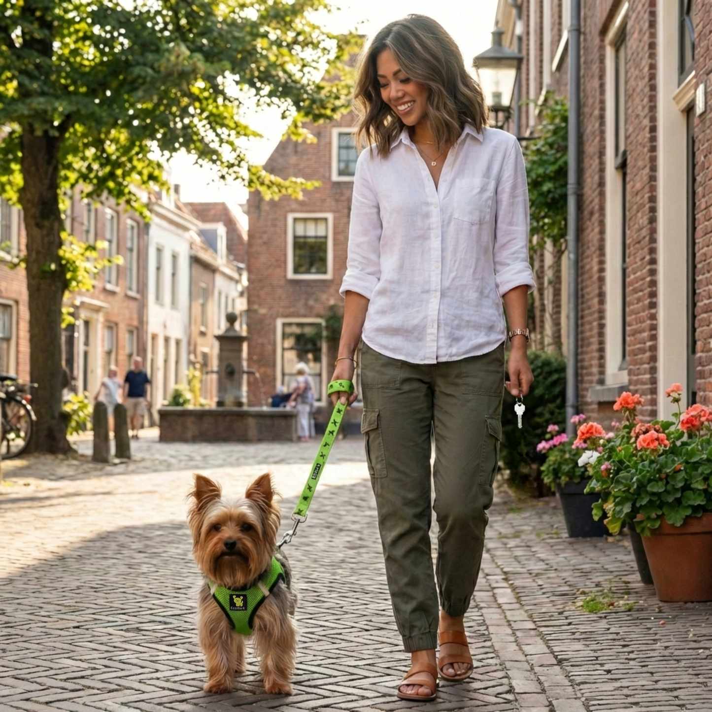 Dog Harness EcoBark Step In Harness XXXS to Small Breeds- - lifestyle product image for dog harness