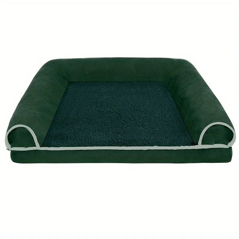Cozy green Lootquake LLC dog sofa bed, available in M, L, and XL sizes, perfect for deep sleep for pets like dogs and cats.