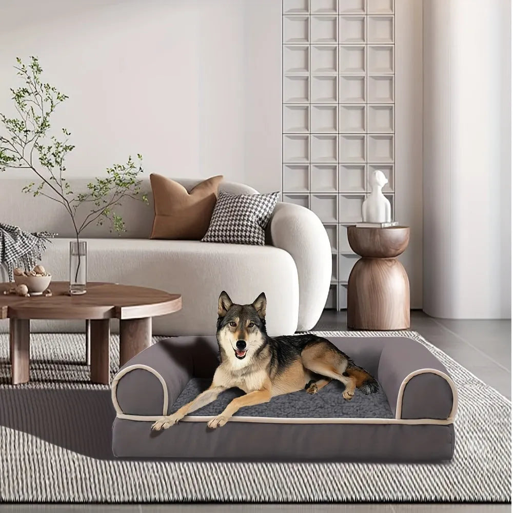 Cozy green Lootquake LLC dog sofa bed, available in M, L, and XL sizes, perfect for deep sleep for pets like dogs and cats.