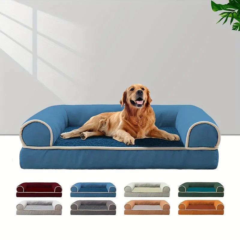 Cozy green Lootquake LLC dog sofa bed in various sizes (M, L, XL) for deep sleep, perfect for cats and dogs, breathable bl...