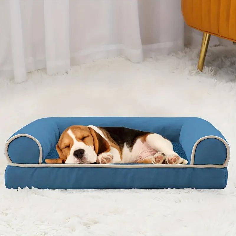 Cozy green Lootquake LLC dog sofa pet bed, available in M, L, XL sizes, perfect for deep sleep and comfort for small to la...