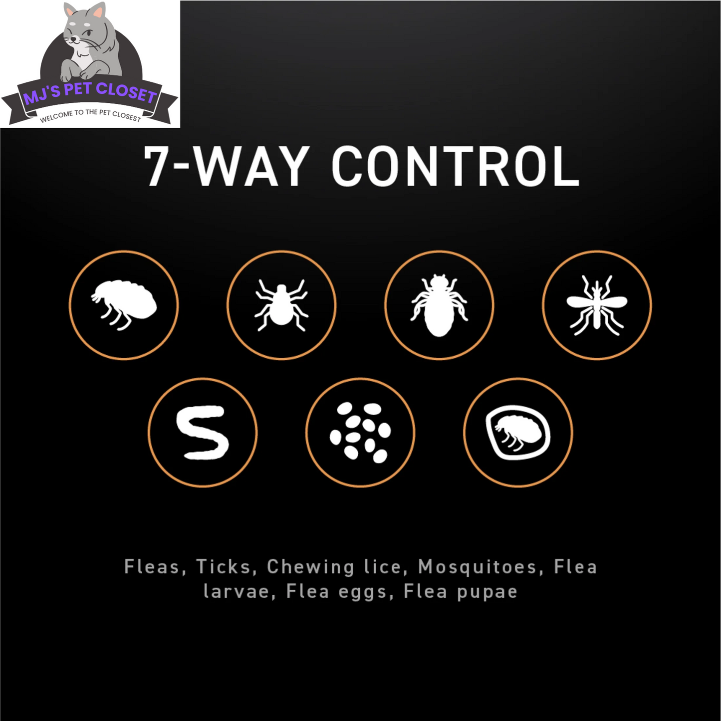 Dog flea and tick prevention 2 pack with 7-way control for effective pest protection