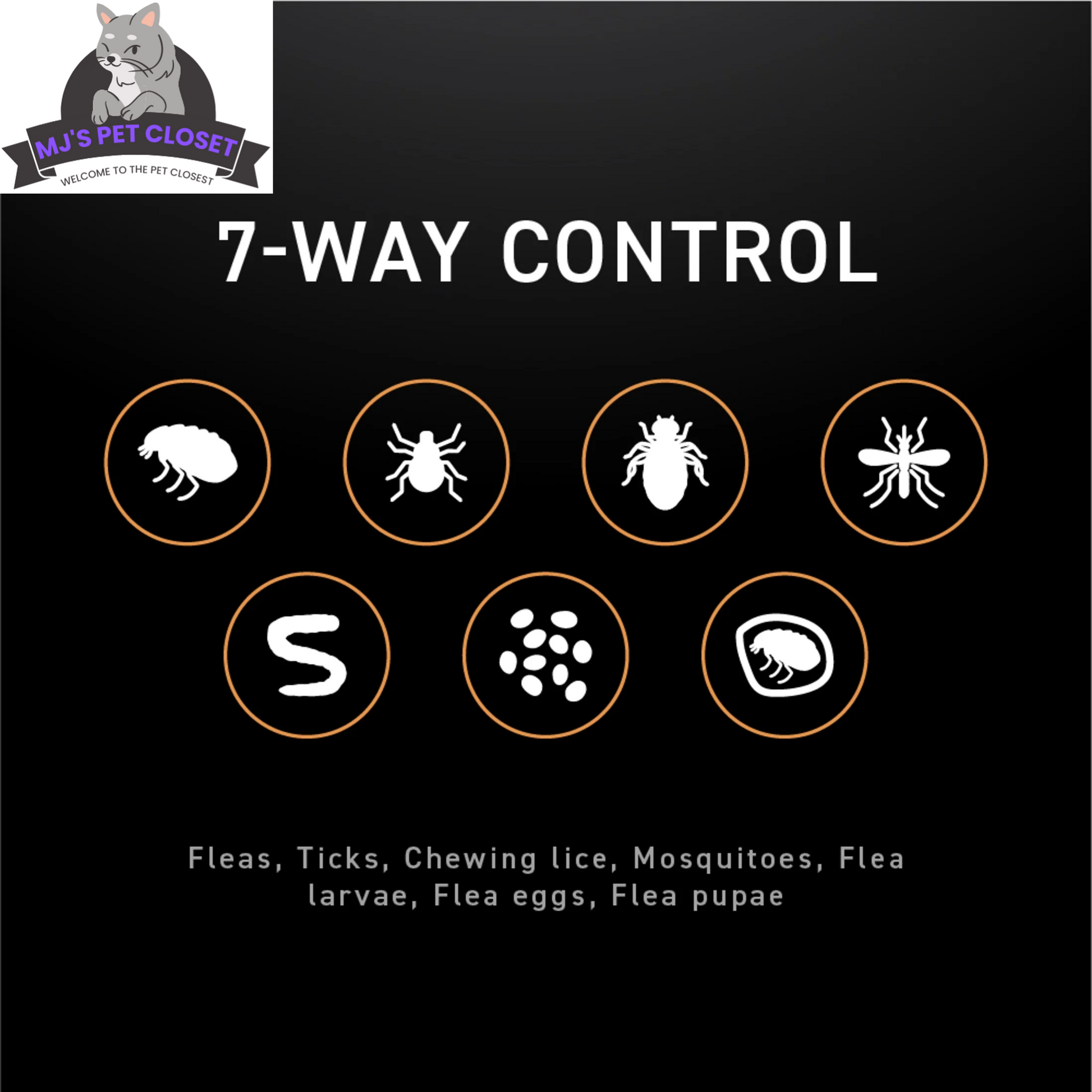 Dog flea and tick prevention 2 pack with 7-way control for effective pest protection