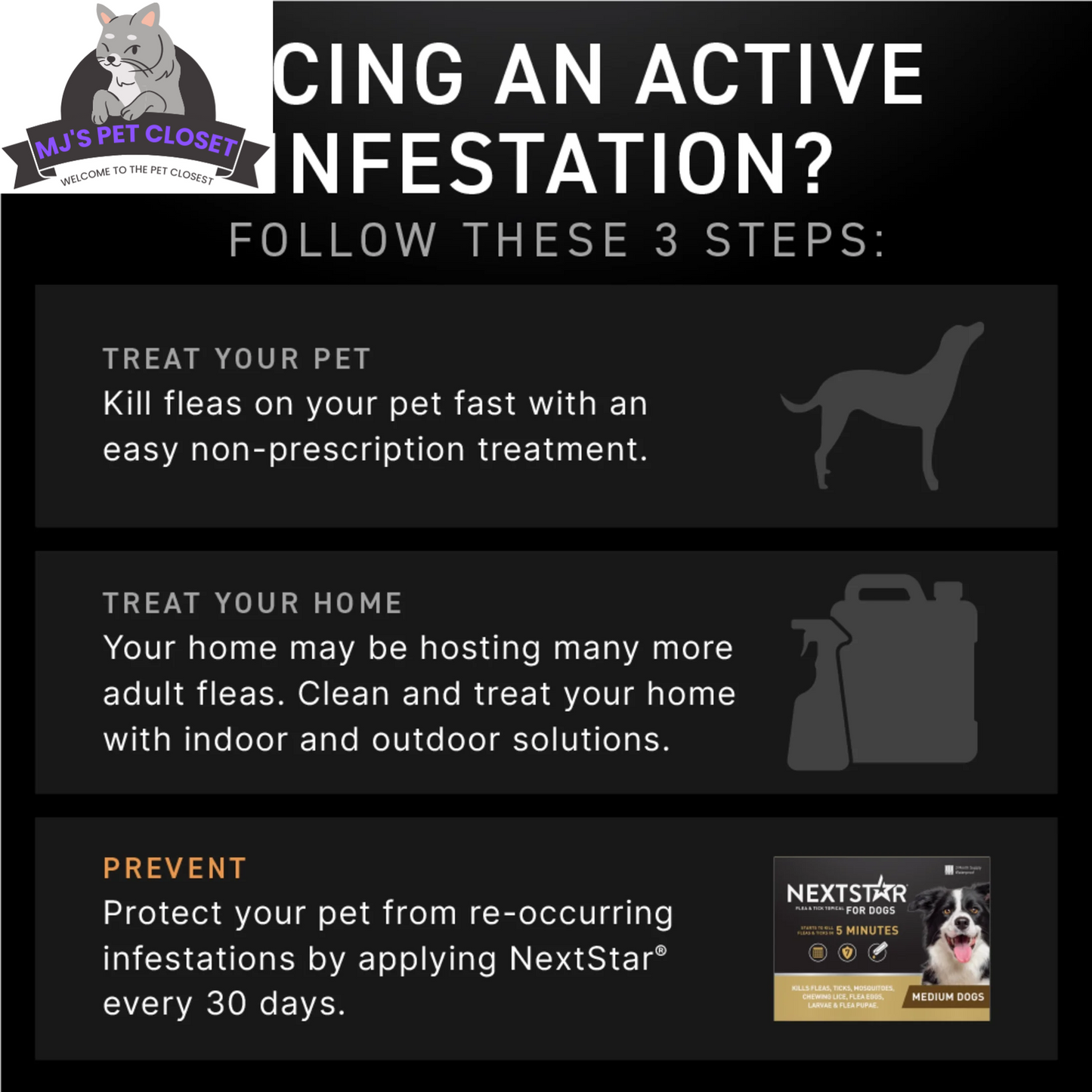 Purrfect Pet Kingdom Dog Flea and Tick Prevention 2 Pack with instructions for use against infestations