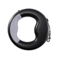 Purrfect Pet Kingdom black circular retractable dog leash with gray grip and metal clip Night Light Leash USB Rechargeable