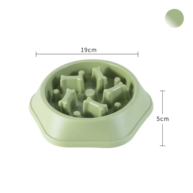 Green non slip slow feeder dish for dogs designed to promote healthy eating habits