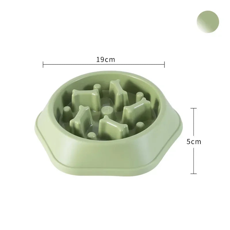 Green non slip slow feeder dish for dogs designed to prevent overeating and aid digestion