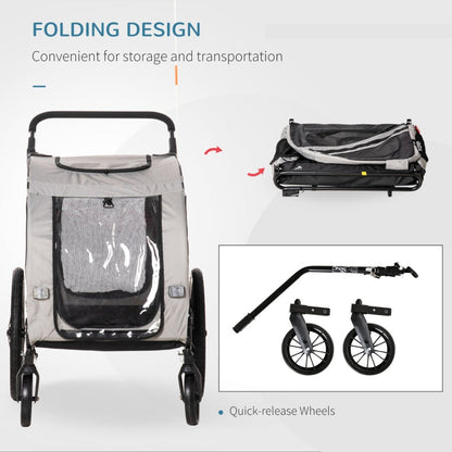 2-In-1 Pet Bike Trailer Stroller Jogging 🚴