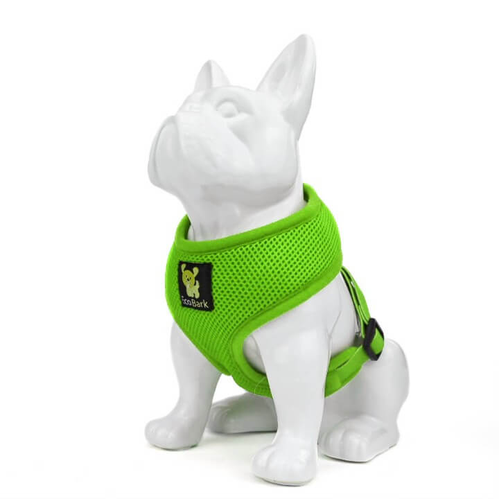 Dog Harness EcoBark Lime Green Harness Over-the-Head Soft - close up product image for dog harness