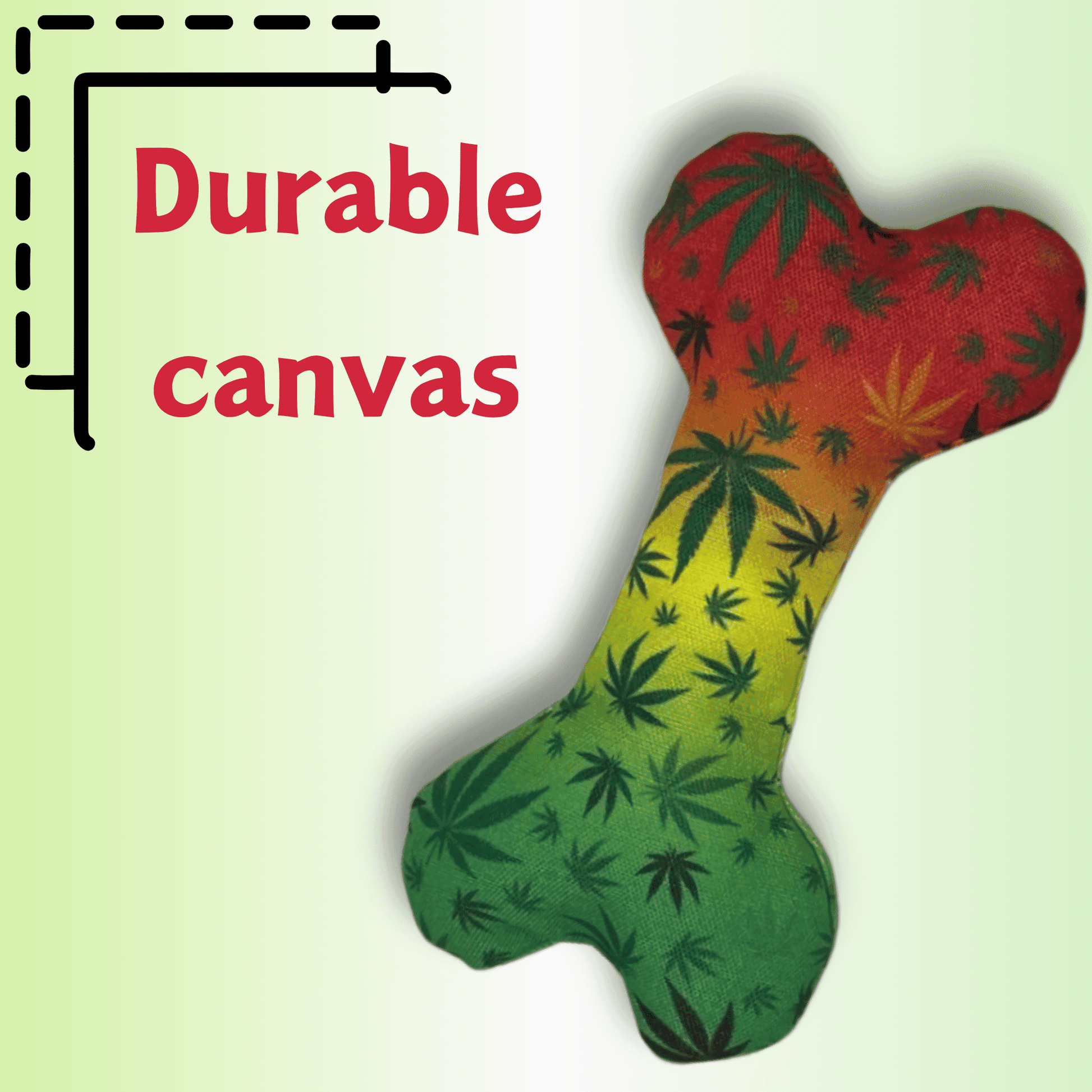 Durable canvas chew toy bone with colorful leaf design novelty dog photo prop from Purrfect Pet Kingdom
