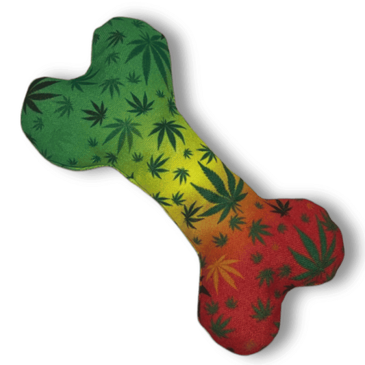 Purrfect Pet Kingdom durable chew toy bone with green yellow red pattern novelty dog photo prop
