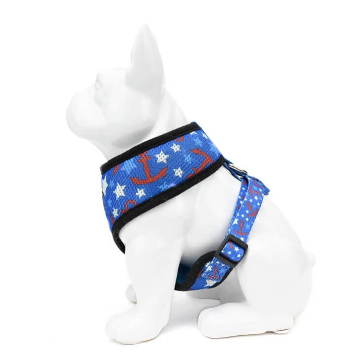 Dog Harness EcoBark Nautical Harness Over-the-Head Soft Mesh - gallery product image for dog harness