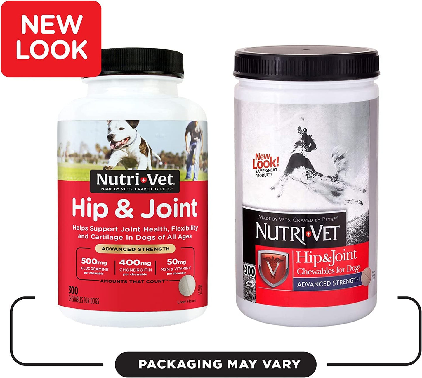 Nutri-Vet Hip and Joint Dog Arthritis Relief Supplement in Two Bottles for Joint Health Support