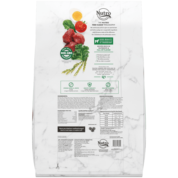 Nutro Natural Choice Dry Dog Food in a 30 lb bag featuring senior lamb dog food formula for healthy aging
