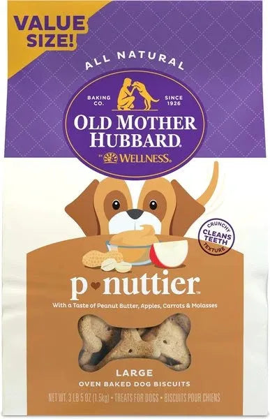 Old Mother Hubbard P-Nuttier Large Crunchy Dog Treats by Purrfect Pet Kingdom, 3lb size, featuring a brown color, perfect ...