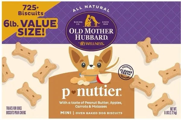 Old Mother Hubbard P-Nuttier Mini Crunchy Dog Treats 6lb by The Family Pet, perfect crunchy snacks for dogs, in a vibrant ...