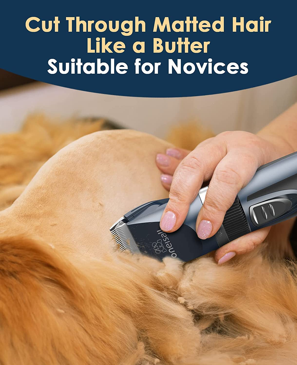 Quiet cat hair trimmer designed for easy grooming and cutting through matted fur effortlessly