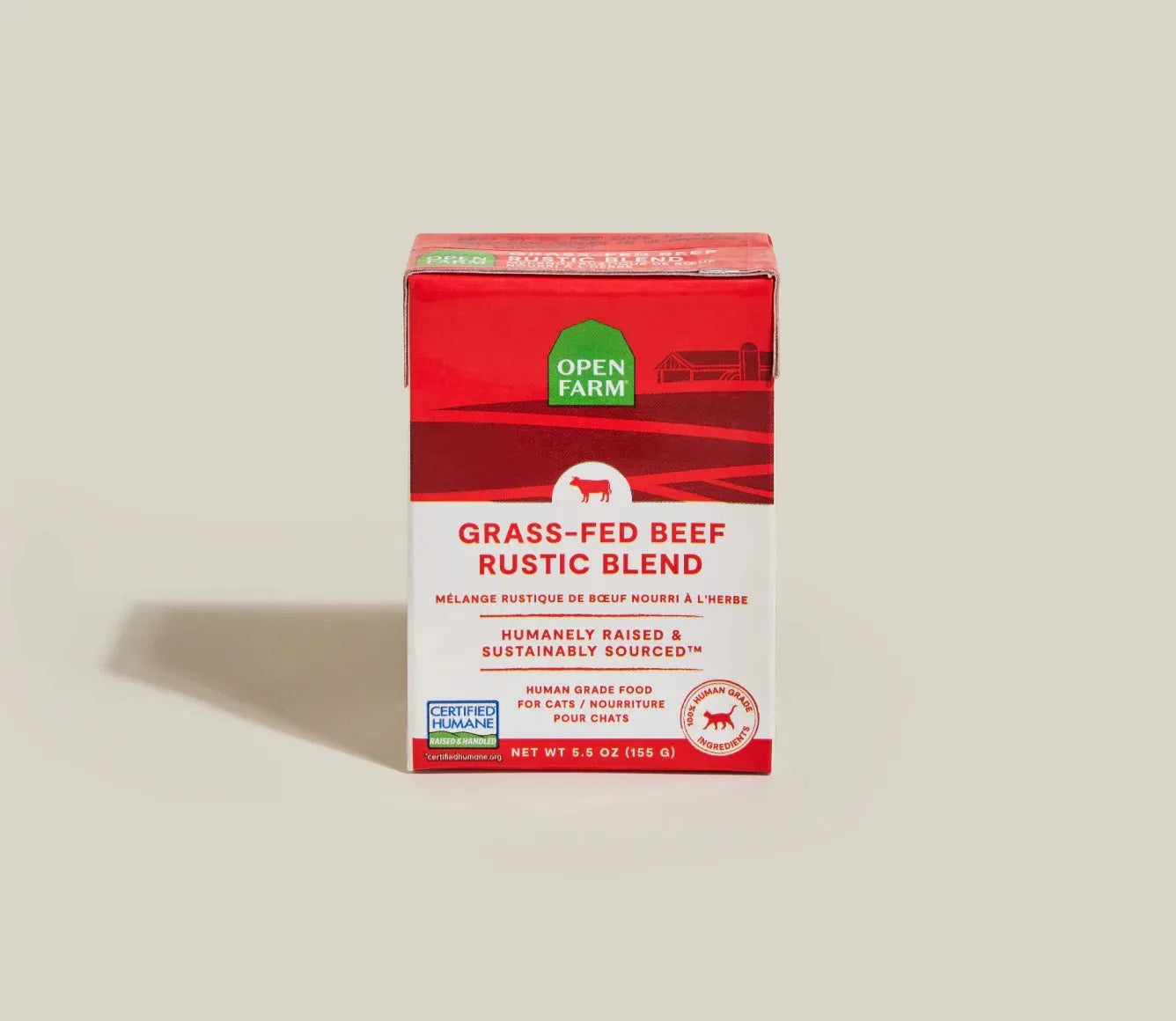 Open Farm Grain Free Grass-Fed Beef Rustic Blend Wet Cat Food by Purrfect Pet Kingdom® in a 5.5oz can, perfect for your fe...