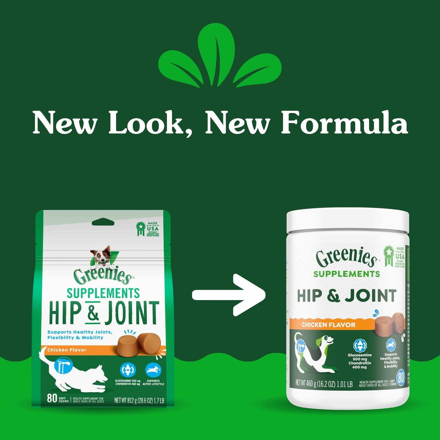 2/25 Greenies Supplements Hip and Joint Supplements for Dogs, Chicken Flavor, - Purrfect Pet Kingdom