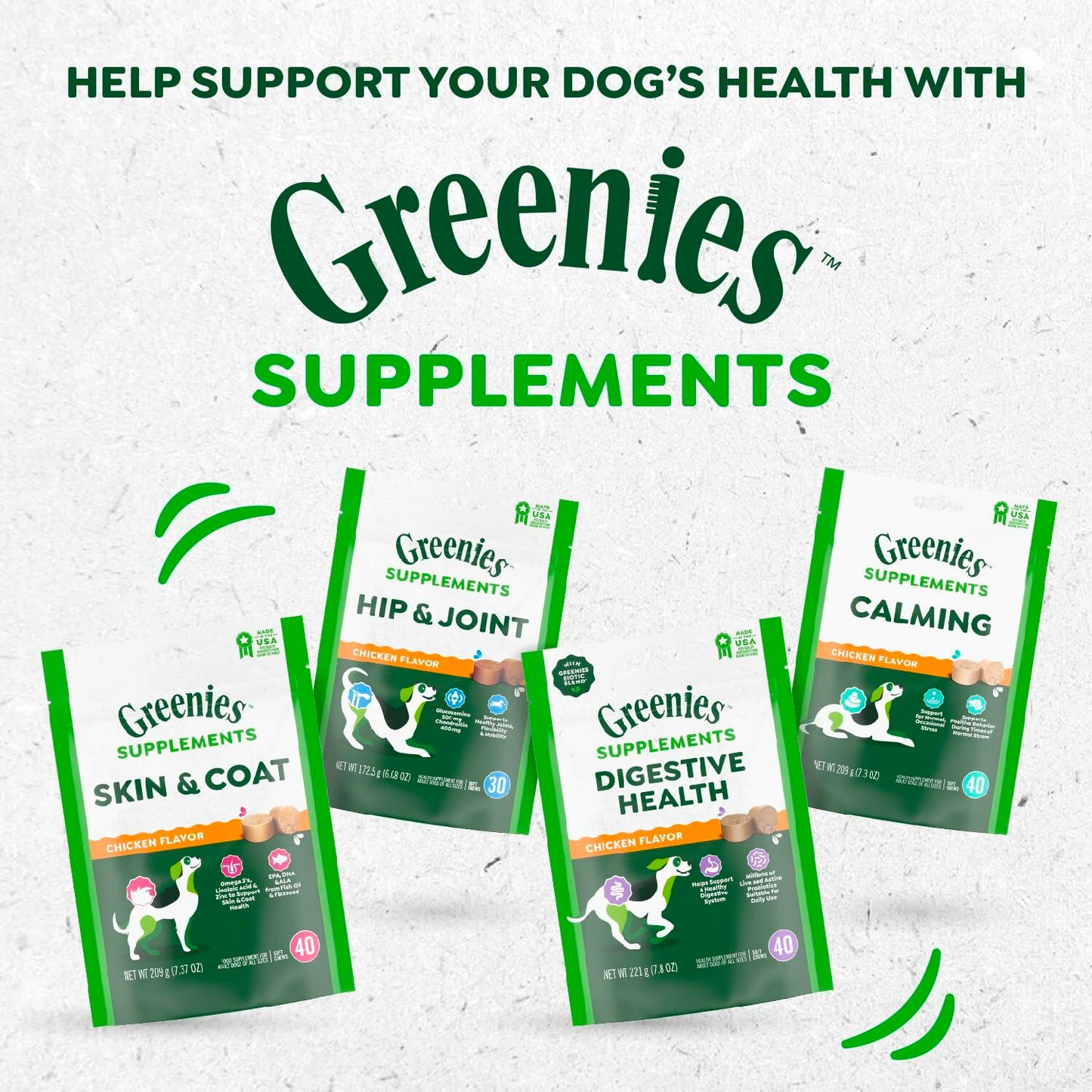 2/25 Greenies Supplements Hip and Joint Supplements for Dogs, Chicken Flavor, - Purrfect Pet Kingdom
