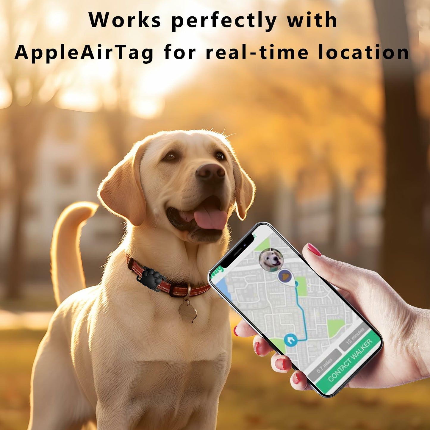 Airtag Dog Collar Holder Waterproof Case for Apple AirTag Pink