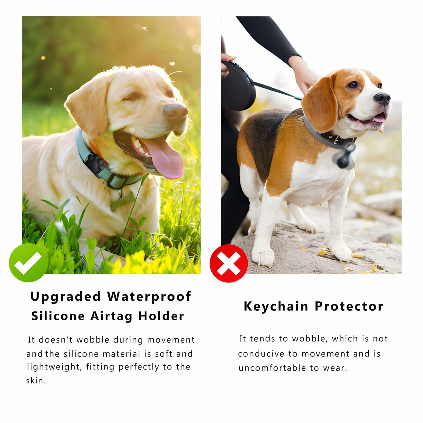 Airtag Dog Collar Holder Waterproof Case for Apple AirTag Pink