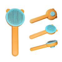 Landwill Pet Brush Yellow Bear Self Cleaning Grooming Tool