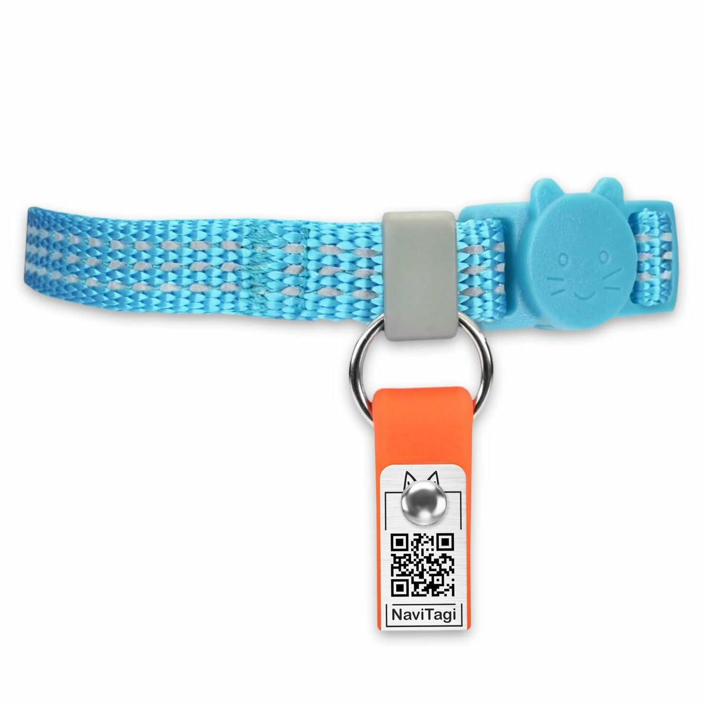 NaviTagi Cat Breakaway Reflective Soft Collar XS with Light Tag Bell Adjustable