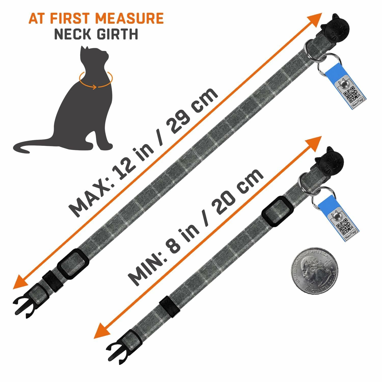 NaviTagi Cat Breakaway Collar XS Bell Bow Tie Personalized QR ID Kitten Adult - Breakaway Cat Collars - Deal US