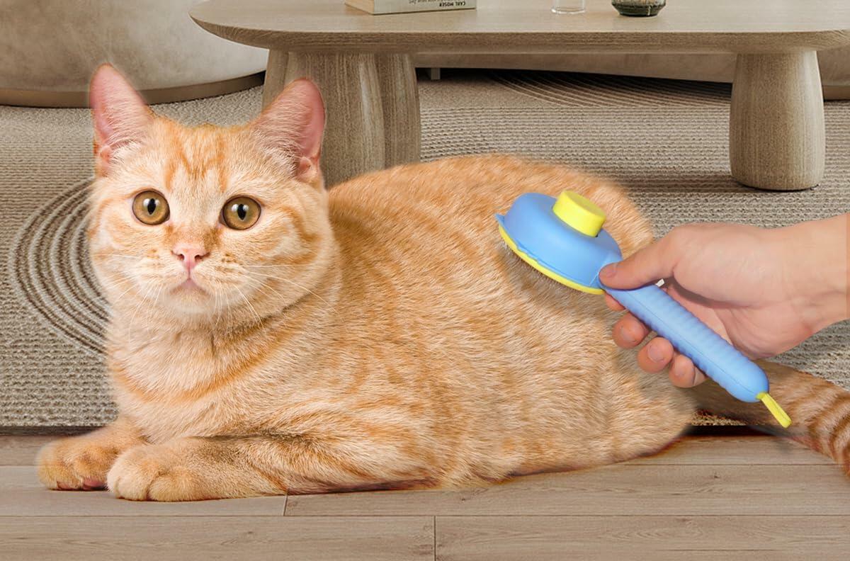 Landwill Pet Brush Yellow Bear Self Cleaning Grooming Tool for Cats & Dogs - Brushes, Combs & Rakes - Deal US