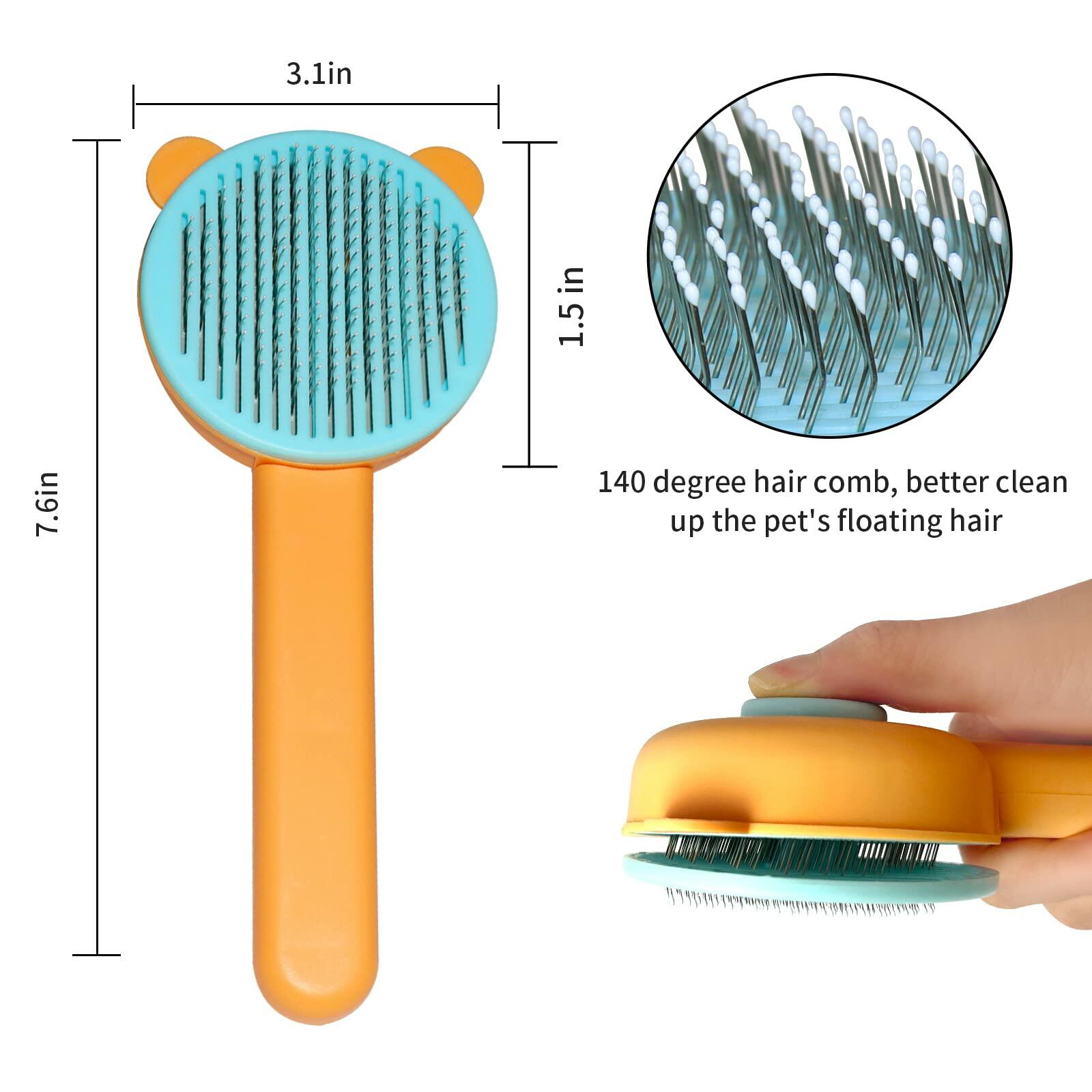 Landwill Pet Brush Yellow Bear Self Cleaning Grooming Tool for Cats & Dogs - Brushes, Combs & Rakes - Deal US