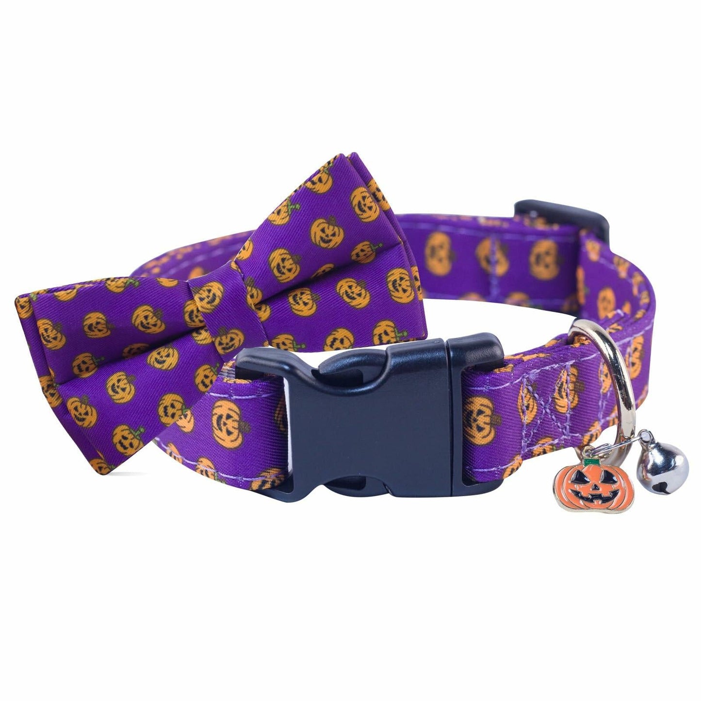 SuperBuddy Adjustable Dog Collar with Bowtie - Small Medium Large Sizes