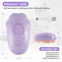 Cat Steam Brush Purple 2nd Gen Self-Cleaning Pet Hair Remover Shedding Tool