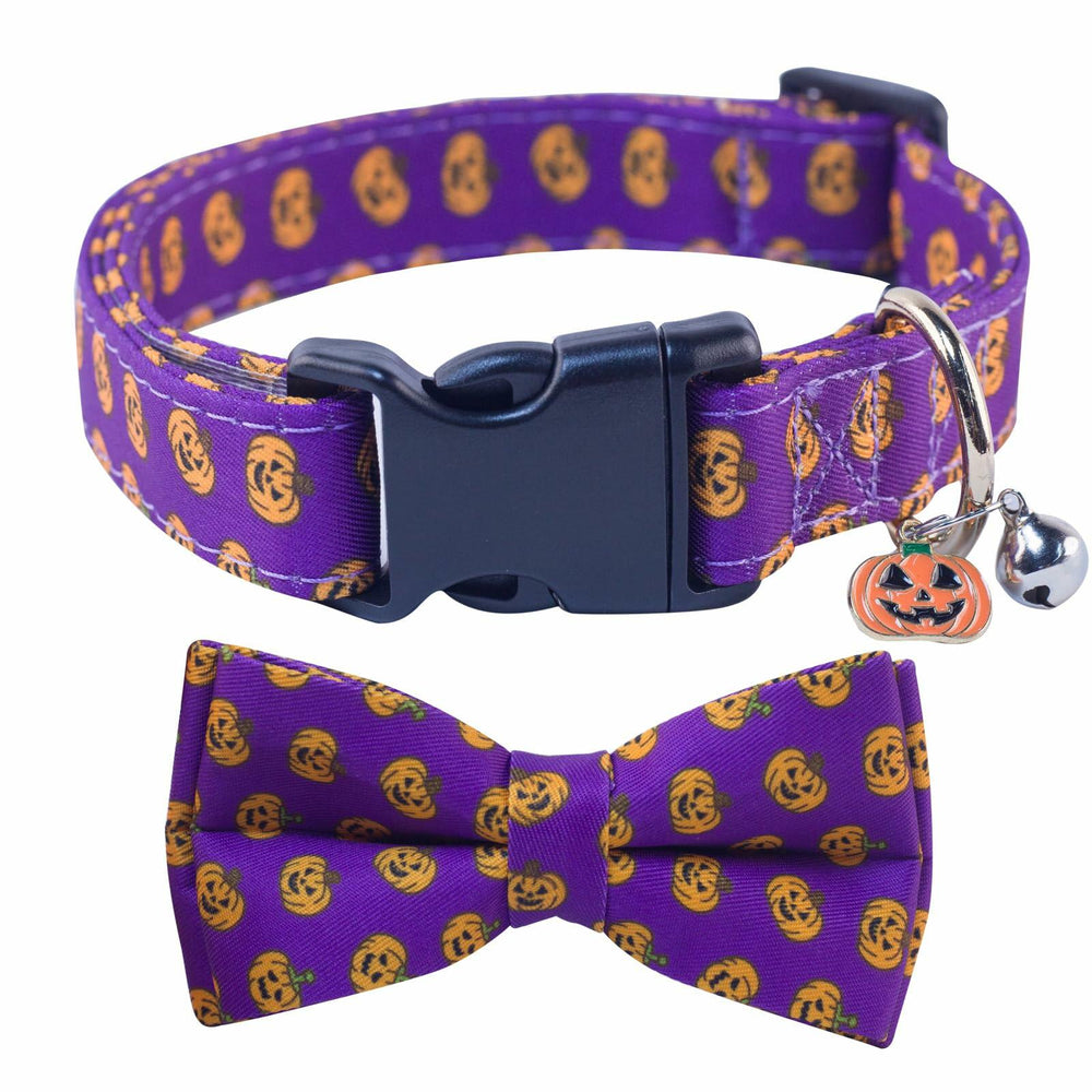 SuperBuddy Adjustable Dog Collar with Bowtie - Small Medium