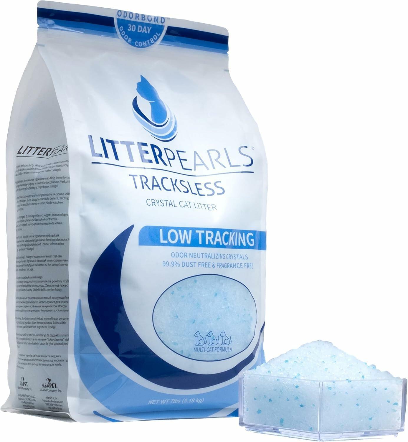 Litter Pearls Tracksless Unscented Non - Clumping Crystal Cat Litter 10.5 lb - Cat Litter - Deal US