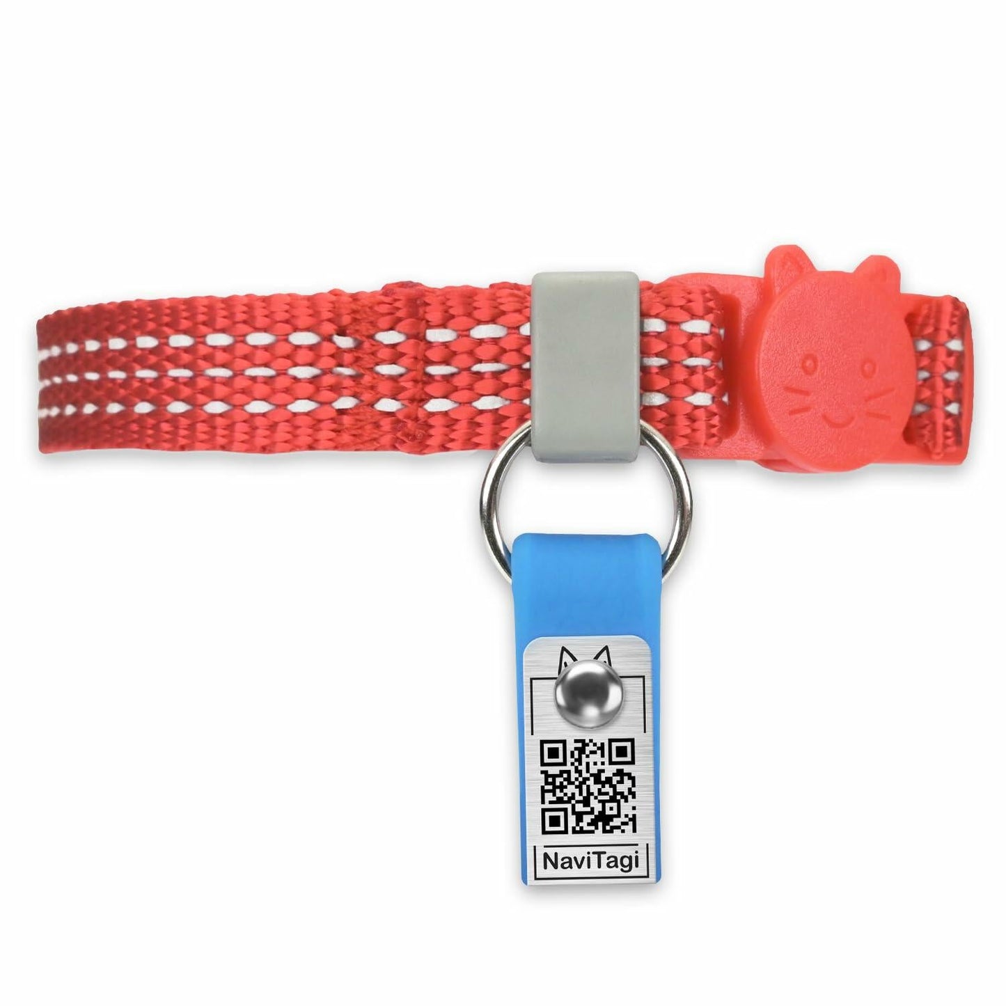 NaviTagi Cat Breakaway Reflective Soft Collar XS Red Adjustable Bell New