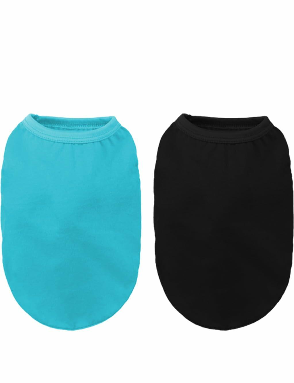 2-Pack Cotton Dog Shirt Small Dogs Soft Breathable Sleeveless Vest Apparel