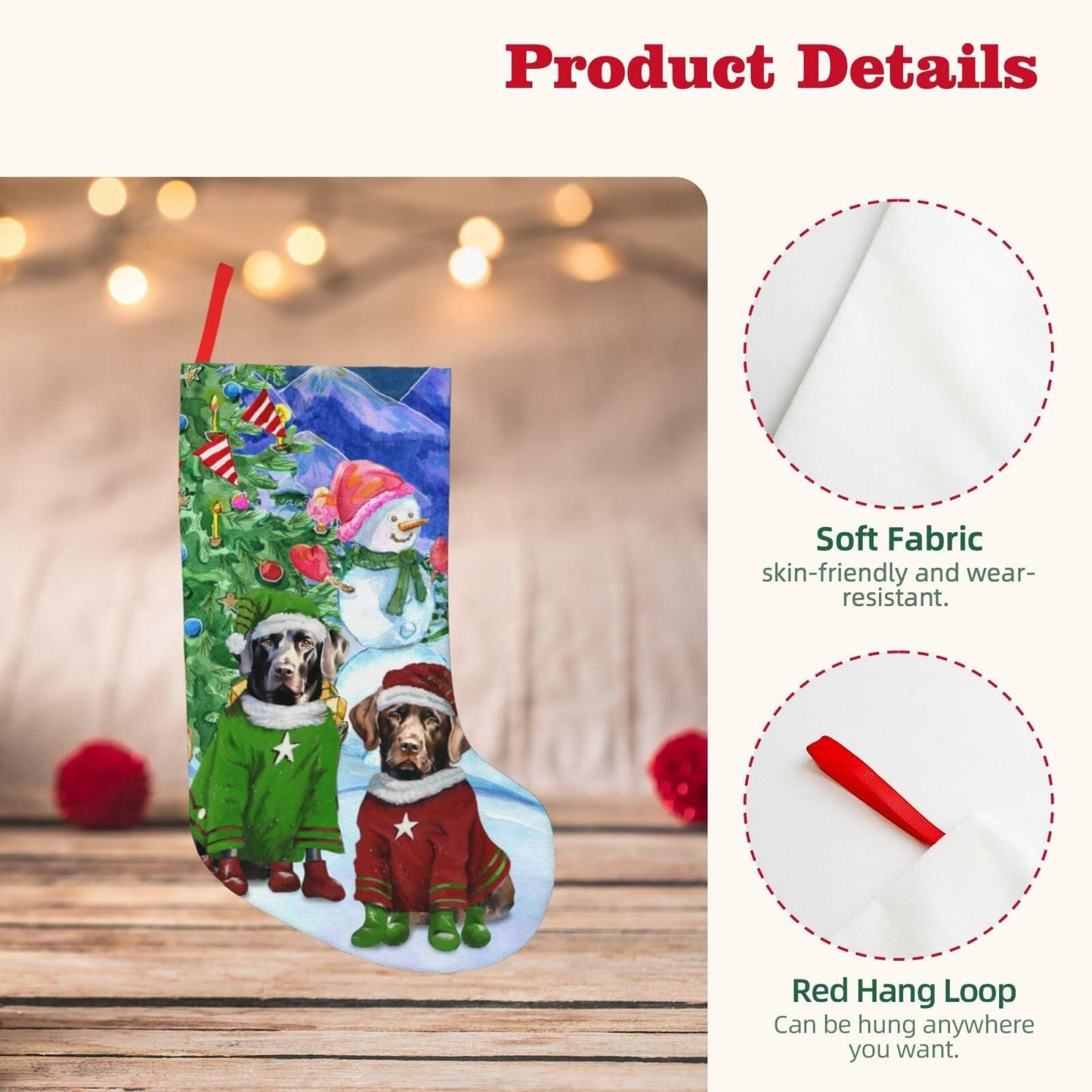 MOLAIGIN Christmas Black Labrador Chocolate lab Santa Dog Re