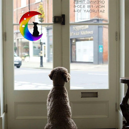 Dog Memorial Suncatcher Stained Glass Window Hanging Pet Sym