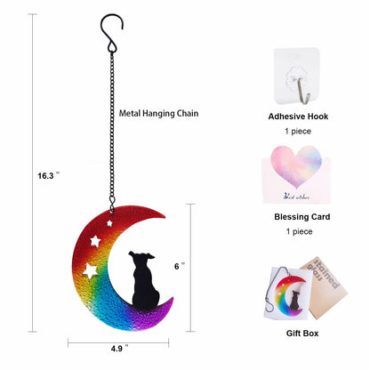 Dog Memorial Suncatcher Stained Glass Window Hanging Pet Sym