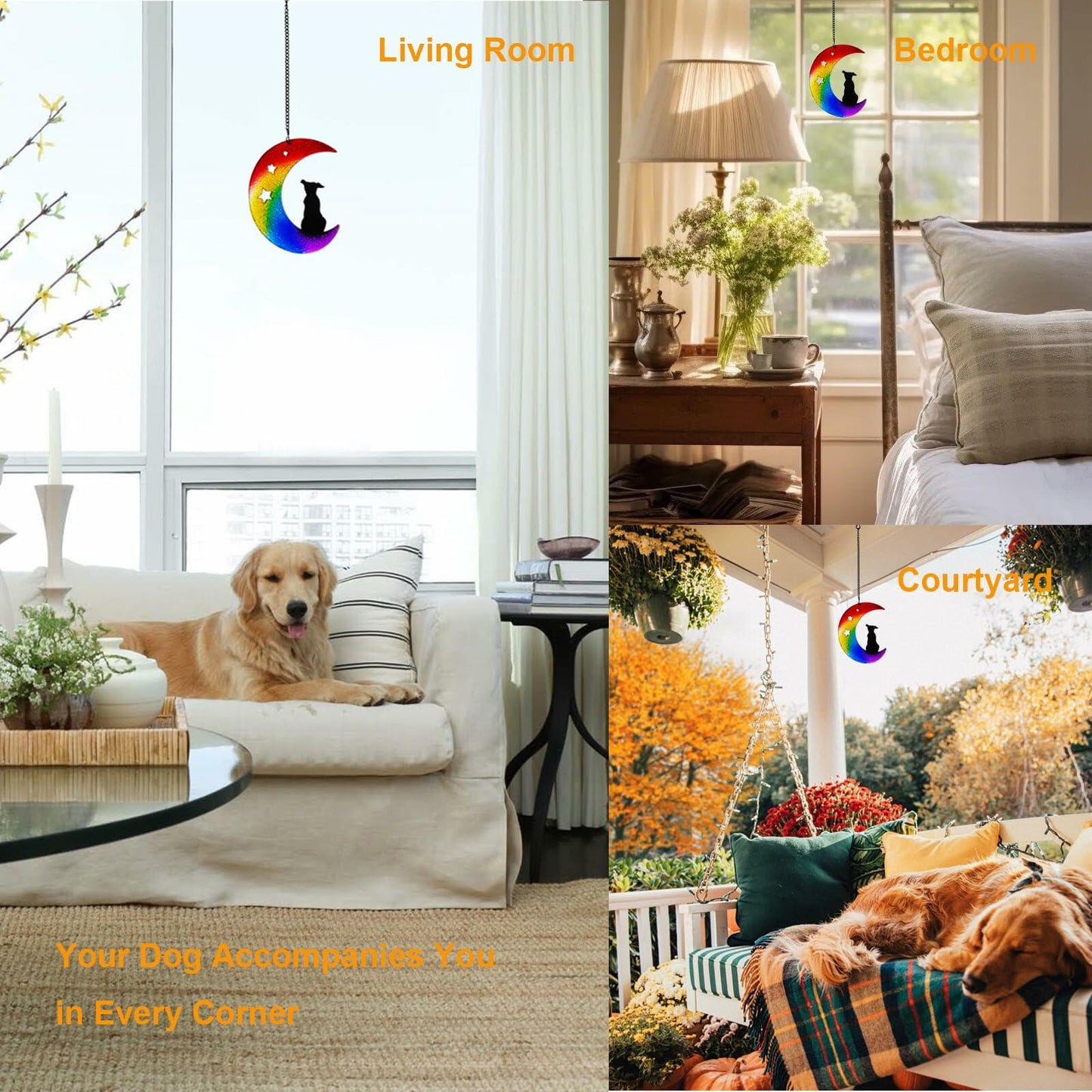 Dog Memorial Suncatcher Stained Glass Window Hanging Pet Sym