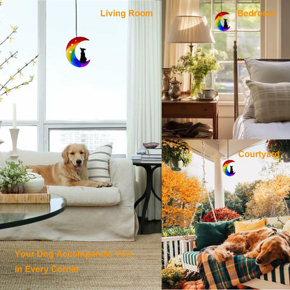 Dog Memorial Suncatcher Stained Glass Window Hanging Pet Sym