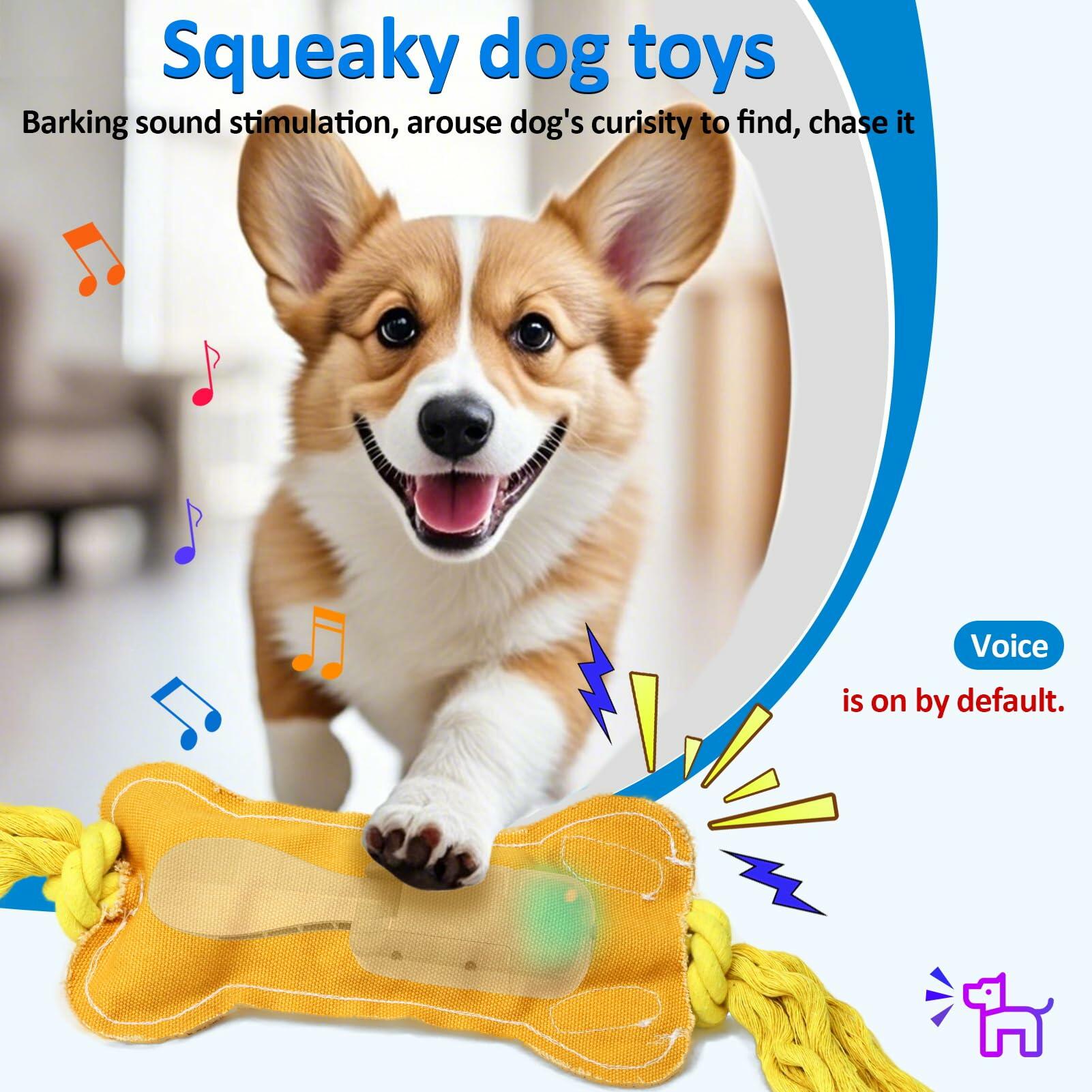 BENTOPAL Interactive Squeaky Dog Bone Toy Motion Activated Small Puppy - Toys - Deal US