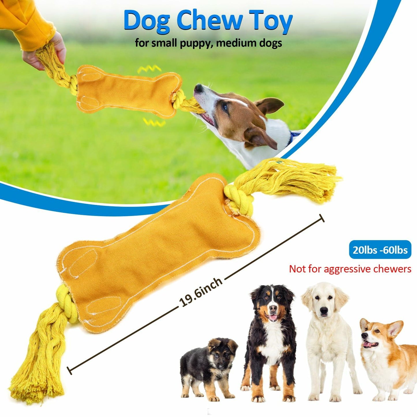 BENTOPAL Interactive Squeaky Dog Bone Toy Motion Activated Small Puppy - Toys - Deal US
