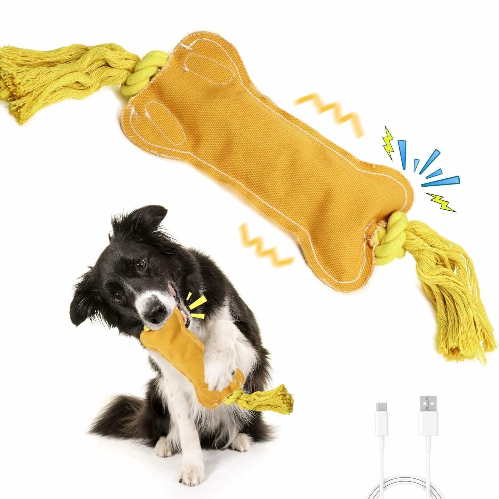 BENTOPAL Interactive Squeaky Dog Bone Toy Motion Activated Small Puppy - Toys - Deal US