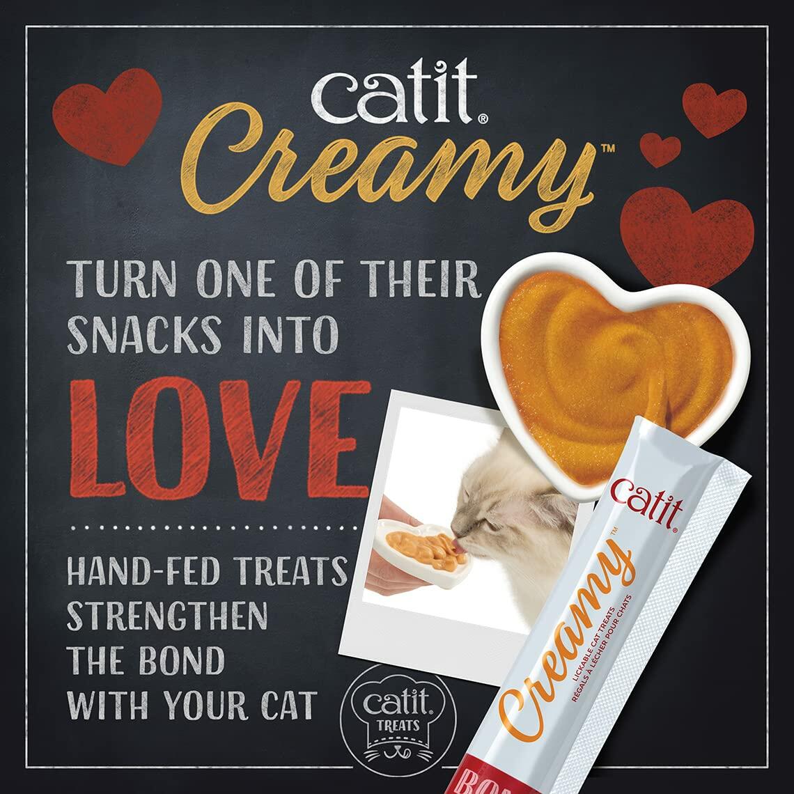 BestBy06/25 Catit Creamy Lickable Cat Treat Salmon 5 - Pack Hydrating Healthy - Cat Treats - Deal US
