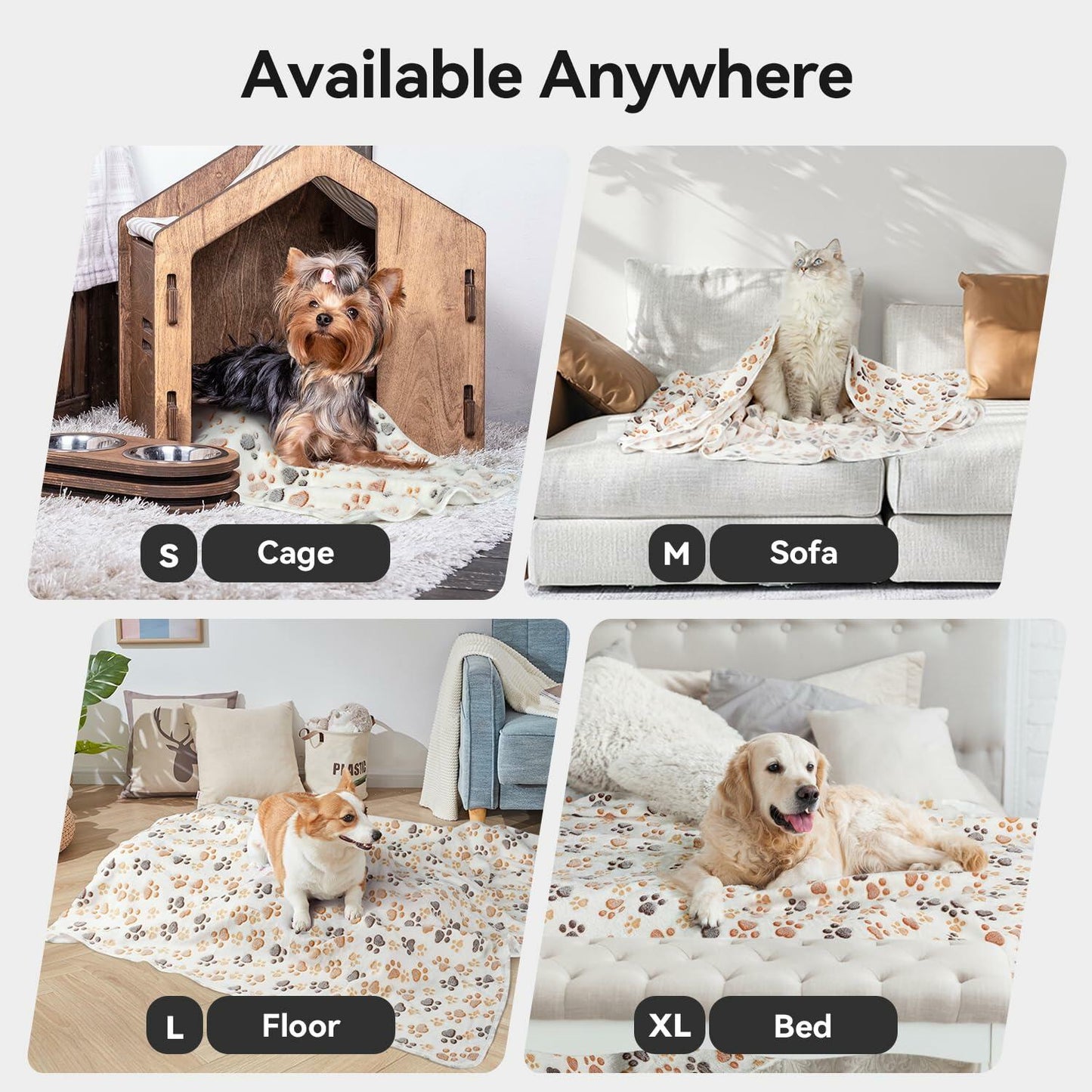 PJYuCien Dog Blanket Fleece Throw Washable 30x20in Small Medium 1 Pack - Purrfect Pet Kingdom