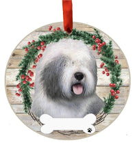 E&S Imports Old English Sheepdog Ceramic Ornament DIY Personalizable Glazed