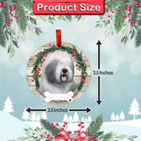 E&S Imports Old English Sheepdog Ceramic Ornament DIY Personalizable Glazed
